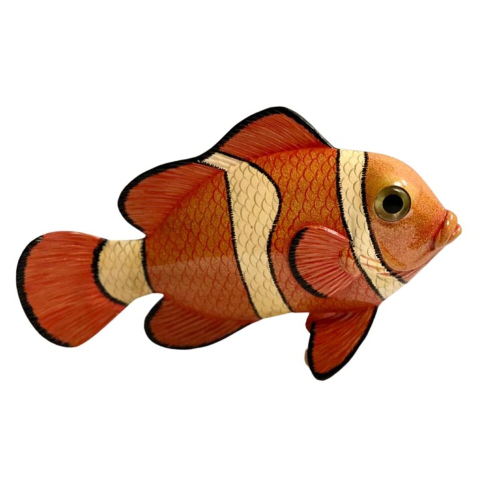 Tropical Orange Nemo Clown Fish Stand Up 3D Shelf Decor 12 Inches